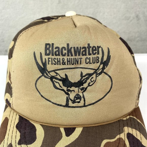 Blackwater Fish & Hunt Club Brown Camo Camouflage Snapback Hat Cap - Picture 6 of 9